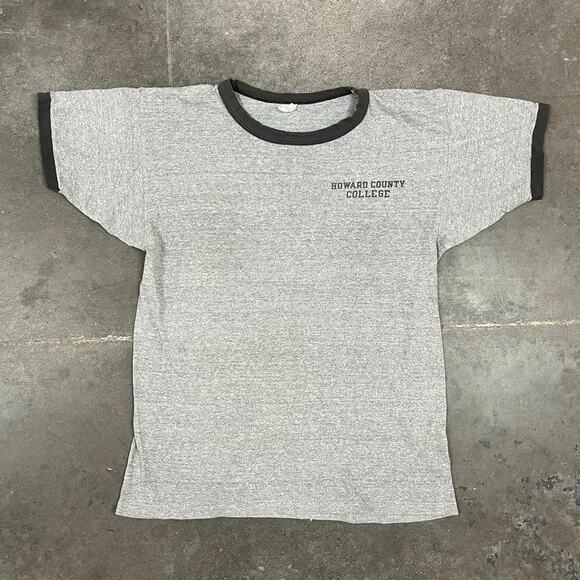 Vintage 60's Howard County College Champion Ringer T-Shirt Medium - Picture 1 of 5